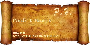 Panák Henrik névjegykártya